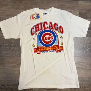 Vintage 1989 Chicago Cubs NL East Champions T-Shirt Hanes USA Made White Large